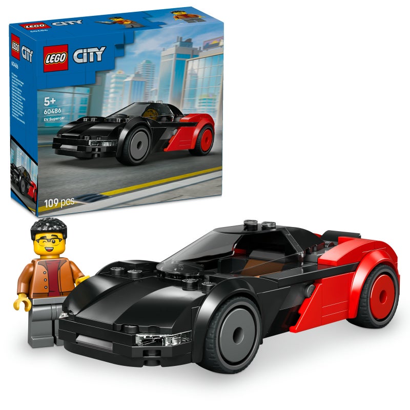 LEGO City EV Supercar 60486 Building Toy Set (109 Pieces) - Image 1
